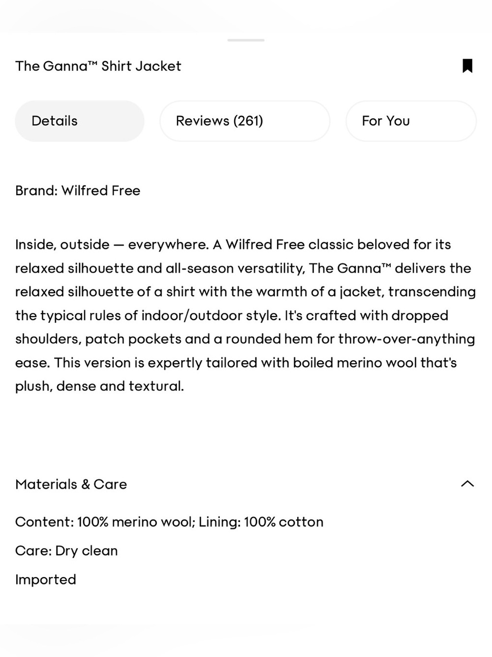 Aritzia | Wilfred Free Ganna Jacket Regular Length - Picture 4 of 4